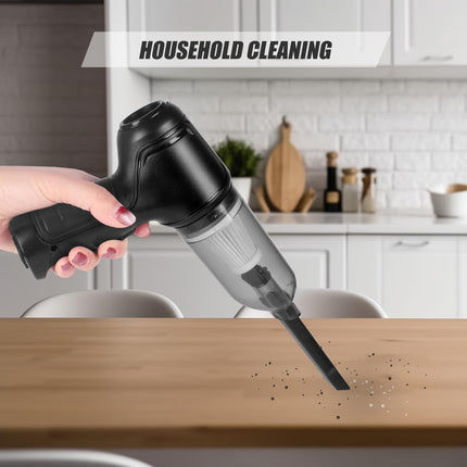 Cordless Handheld Vacuum Cleaner, High Power Rechargeable Mini Vacuum, Portable, Multinozzles For Carhomeoffice, 1200 Pa, Black