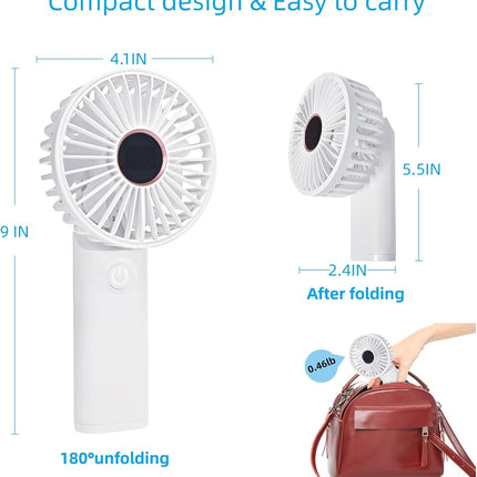 Mini Usb Personal Portable Handheld Fan With Rechargeable Foldable Fan For Travel. It Used As A Desk Fan And Neck Fan. Small