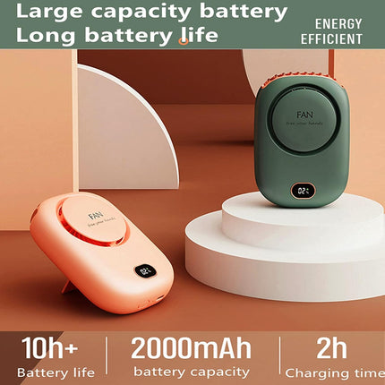 Mini Personal Fan Portable And Rechargeable With Lanyard Bracket Can Hanging Neck Put On Desk Clip Waist Outdoor Cooling