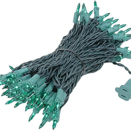 Holiday Essence 100-Count Green Christmas Light Set, String Lights with Green Wire, Professional Grade, Indoor and Outdoor Use, Decorate Christmas trees, bushes, and fences Garden Party, Patio Decor