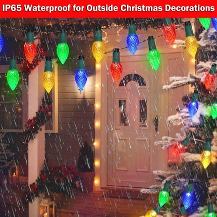 est Version 2 in 1 Outdoor Christmas Decorations and Solar Christmas Lights, 20-Pack Waterproof Solar C9 Strawberry Christmas Garden Stake Lights for Christmas Tree Garden Patio Yard Pathway