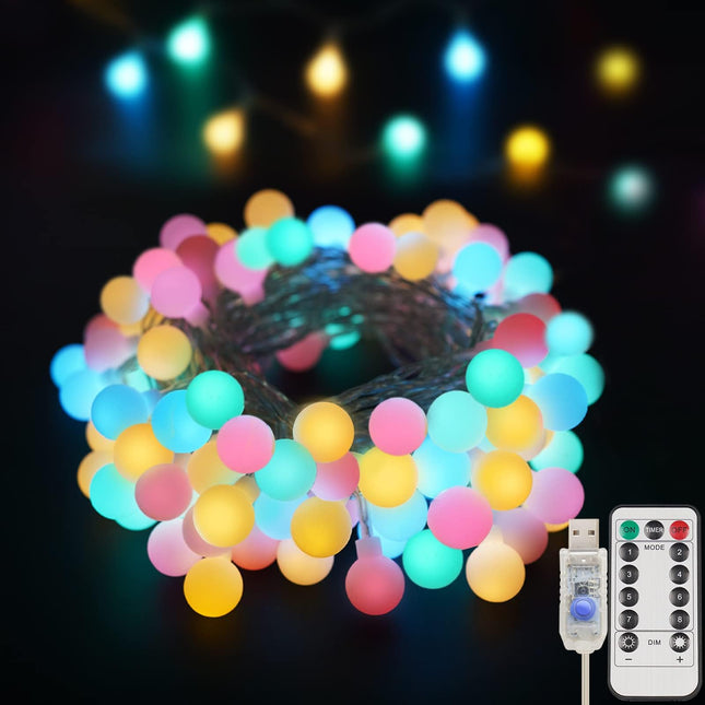 suddus Pastel Christmas Lights, 100 Led String Lights Plug in, Indoor String Lights for Dorm, Classroom, Birthday, Backyard, Patio, Garden, Party, Living Room, Spring, Pastel Color
