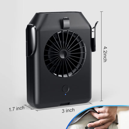 Portable Fan 10000Mah Rechargeable, Stsase Mini Waist With Max 24H Working Time, 3 Speeds 5100Rpm Strong Airflow Wearable