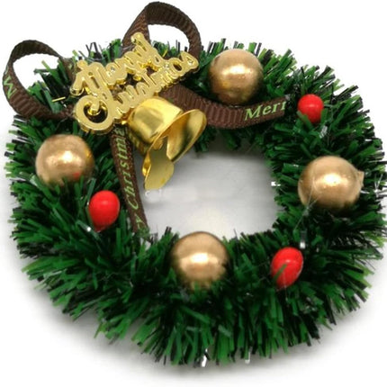 10pcs Mini Wreath Christmas Dollhouse Miniatures Small Wreath Tiny Wreaths for Crafting Windows Christmas Wreath Mini Wreaths for Cabinets Christmas Ornament Wreath Doll House Christmas Decorations