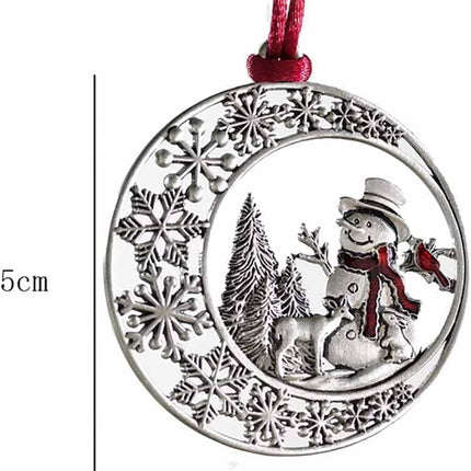 Christmas Ornaments, Solid Pewter Christmas Tree Ornament Handcrafted Metal DIY Hanging Craft Collectibles for Christmas Trees Home Party Party s (Snowman)