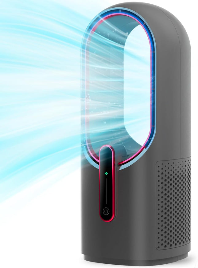 Misby Desk Fan, Bladeless Desk Fan With 3Speed Options, Quiet Cooling, Touch Control Personal Fan For Desk Home, Office, Bedroom