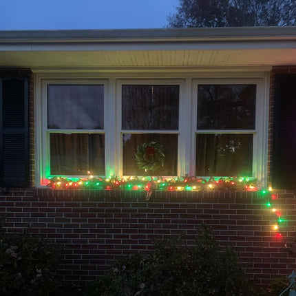 Red White Green Led Christmas String Lights C5 Glass Bulb19FT 70 LEDs ETL Green Wire Indoor Outdoou Use Xmas Holiday Decor