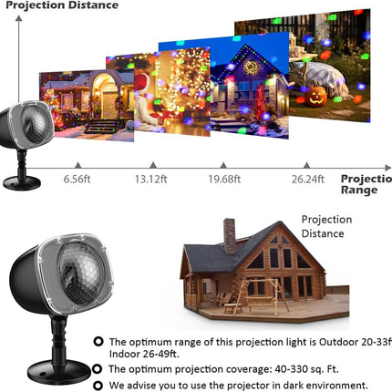 Christmas Projector Lights Outdoor, RGBW Christmas Snowfall Projector Lights Rotating Falling Snow Projector with Remote Control Landscape Lights for House Yard Garden Halloween Christmas Decor