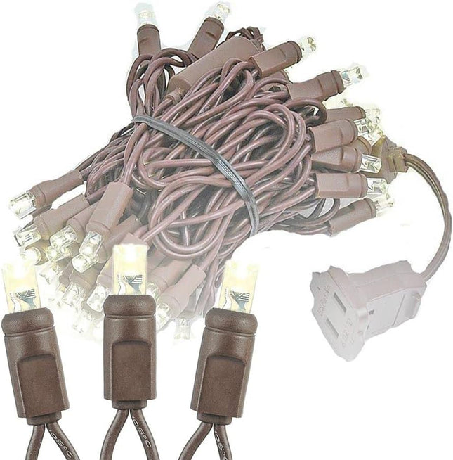 ‎Novelty Lights 11FT 50 LED String Lights, Permanent Led Light String Christmas Lights Outdoor Commercial Grade LED Bulbs With 40,000 Hours Rating, String Lights For Outside (Warm White)
