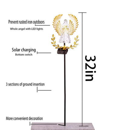 Solar Angel Garden Stake Lights Solar Metal Angel Outdoor Lights Cemetery Grave Garden Remembrance s Waterproof Garden Patio Yard Lawn Decoration