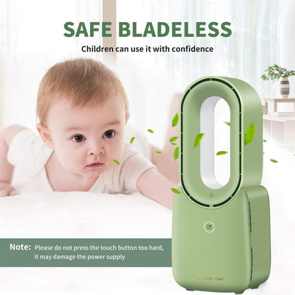 Let'Me Desk Fan, 11.8 Inch Portable Bladeless Fan Small Personal Cooling Fan With 5 Colors Touch Control Led Light, Quiet Usb