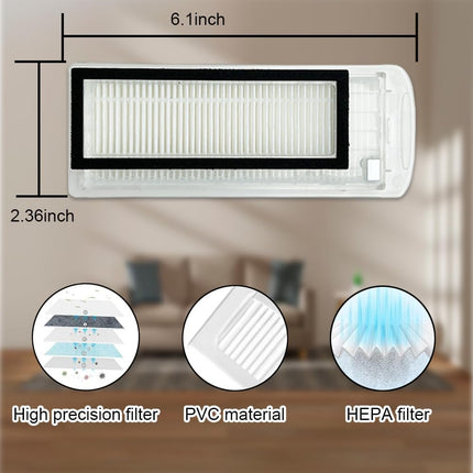 Parts Accessories For Robot Sweeping Narwal T10 Vacuum Cleaner, 4 Mop Cloth 2 Filters 4 Side Brush Parts