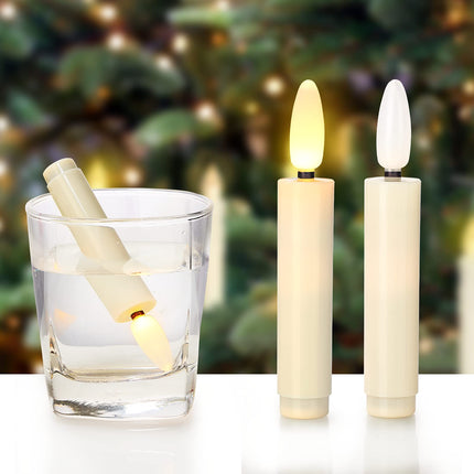 20 PCS Christmas Tree Candles Lights Flickering,Clip on Candle Battery Operated Taper Candle Stick with Timer,Mini Flameless Candles for Wreath Candelabra Waterproof Outdoor
