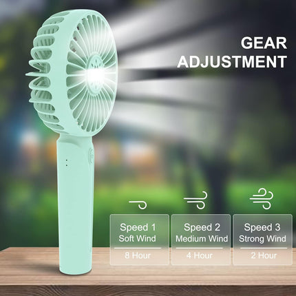 Handheld Pocket Fan, Mini Portable Fan 2600Mah Battery Operated Speed Adjustable Usb Rechargeable Fan, Usb Desk Fan With Base