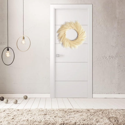 Pampas Grass Wreath, 27 inch Fall Wreath/Faux Pampas Wreath、Boho Wreath，Front Door Wreaths for All Seasons，Neutral Fall Decor,Pampas Grass Wall Decor,Boho Wall Decor (Beige Wreath)