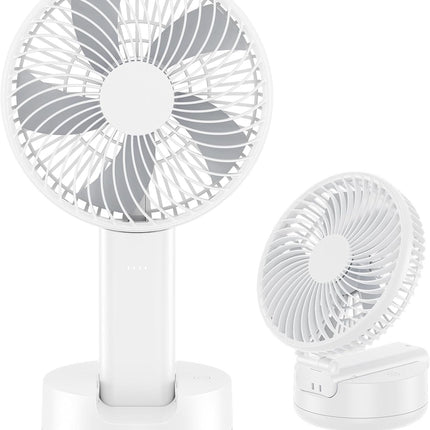 Handfan 6 Inch Handheld Fan 4400Mah Battery Operated Fan 6 Settings Personal Desktop Fan With 534H Working Time Removable Base