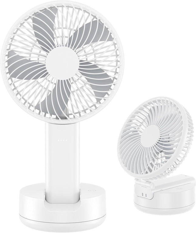 Handfan 6 Inch Handheld Fan 4400Mah Battery Operated Fan 6 Settings Personal Desktop Fan With 534H Working Time Removable Base
