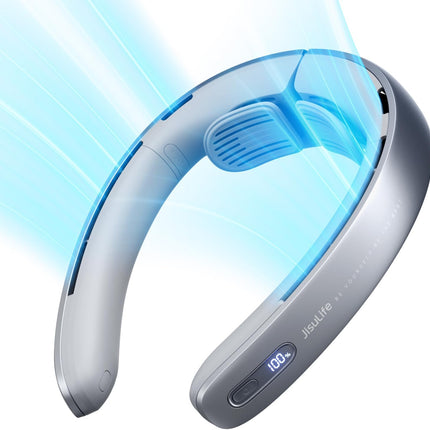 Jisulife Portable Neck Fan Pro, 100 Speeds Bladeless Fan, Stepless Knob, Led Display, 5000Mah Rechargeable Personal Fan, Mini