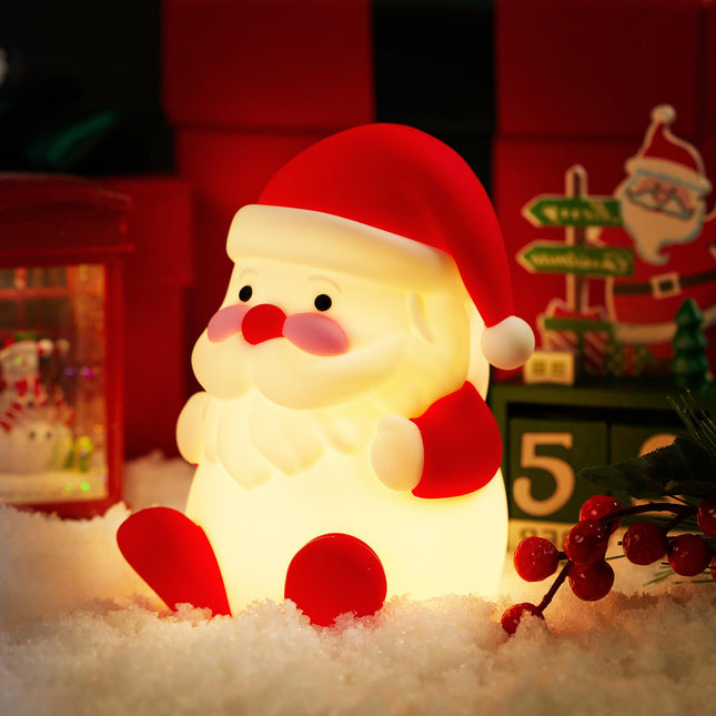 Rechargeable LED Christmas Night Light - 3 Level Dimmable Touch Lamp for Nursery and Kids Room Decor - Perfect Sleep Aid and