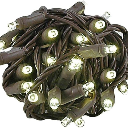 Novelty Lights 50 Light LED Christmas Mini Light Set, Outdoor Lighting Party Patio String Lights, Warm White, Brown Wire, 25 Feet