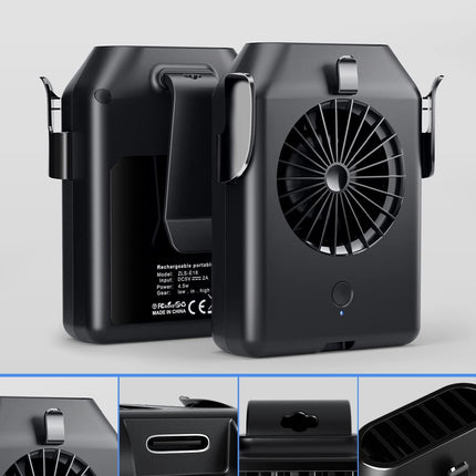 Portable Fan 10000Mah Rechargeable, Stsase Mini Waist With Max 24H Working Time, 3 Speeds 5100Rpm Strong Airflow Wearable