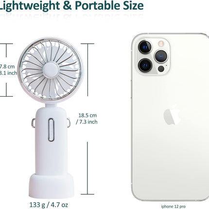 Portable Fan Neck Fan Desk Fan Hand Fan 3In1, 2000Mah Rechargeable Battery Operated Fan With Aromatherapy Tablet, Rotating Person