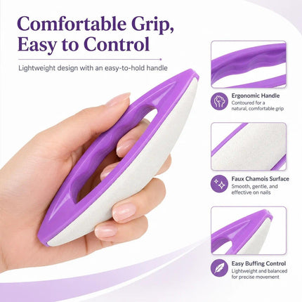 KADS Nail Buffer Polishing Tools, Purple Soft Surface Nail Buffers for Nail Buffing Wax, Manicure and Pedicure Care, Home Nail Care Tool Set - 2 Pack