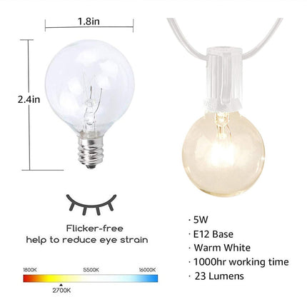 Afirst Globe String Lights - Patio Lights 100FT with 105 Edison Bulbs Waterproof Outdoor Hanging Lights for Backyard Party Wedding Lighting White