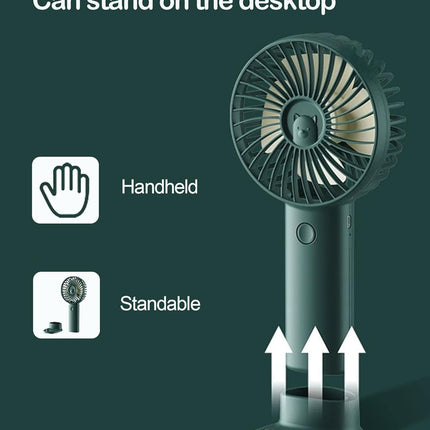 Handheld Mini Fan, Portable Usb Rechargeable 3 Speeds Personal Small Desk Table Fan With Base, 822 Working Hours For Travel/Commu