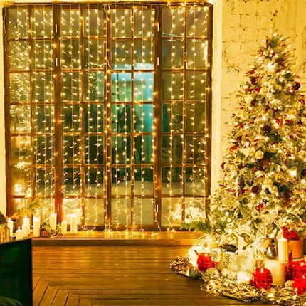 MEHOFOND 100ft 300 LED Christmas String Lights, 8 Lighting Modes Fariy LED String Lights, Timer Plug in Xmas Bday Wedding Party Decoration Outdoor Indoor Waterproof Holiday Garden Decor (Warm White)