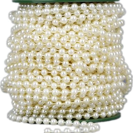 82Feet/25Meter Length Christmas Bead Garland Faux Pearl Beads Chain Christmas Tree Garland Chain Decorations for Xmas Tree Holiday Wedding DIY Decoration Supplies (Ivory)
