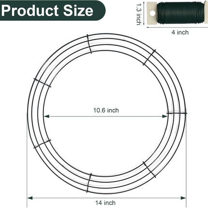12 Pack 14 Inch Metal Wreath Frame Wire Wreath Form for Crafts Christmas Decoration