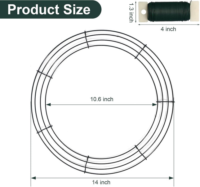 12 Pack 14 Inch Metal Wreath Frame Wire Wreath Form for Crafts Christmas Decoration