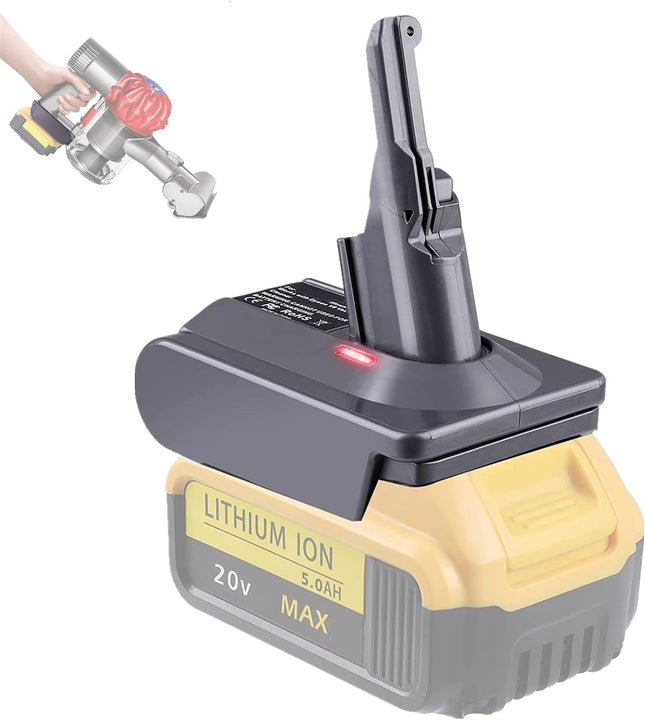 Uniqus V8 Adapter For Dyson V8,For Dewalt 20V 60V Lithium Battery Fit For Dyson V8 Handheld Vacuum Cleaner Compatible With V8 Animal V8 Absolute V8 Motorhead Pro V8 Fluffy V8 Sv10 Cordless Vacuum Cleaners