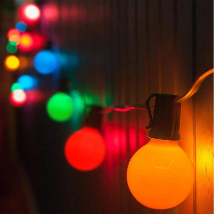 GOOTHY 25Ft Outdoor Multicolor Christmas Lights, G40 Globe Patio String Lights with 27 Ceramic Colorful Bulbs(2 Spare), Outside Christmas Lights for Holiday Party Backyard Christmas