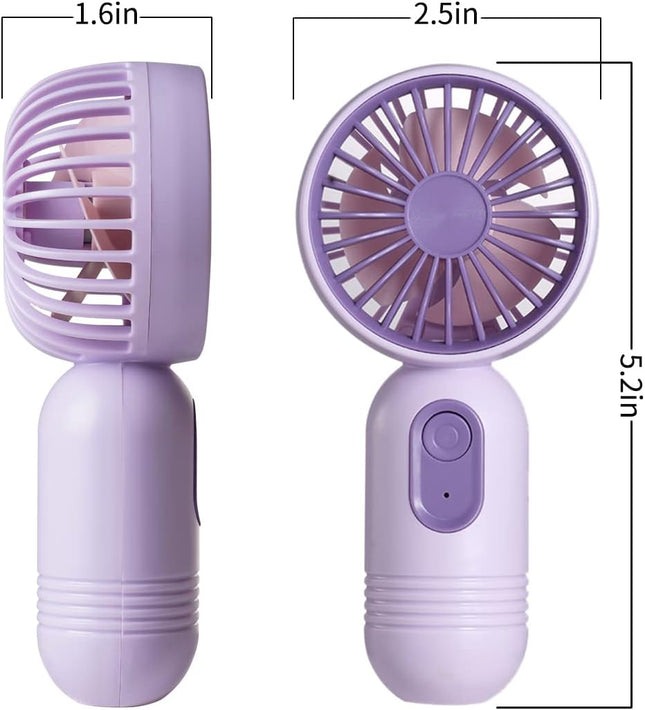 Mini Portable Fan 3 Pack, Cute Handheld Fan Battery Operated Lightweight Small Personal Fan With 3 Speeds And Usb Rechargeable