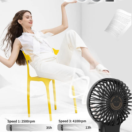 Easyacc Handheld Fan, 5000 Battery Portable Fan 735H Working Time] Usb Rechargeable, 4 Speed Cooling Personal Fan, Mini Hand Held