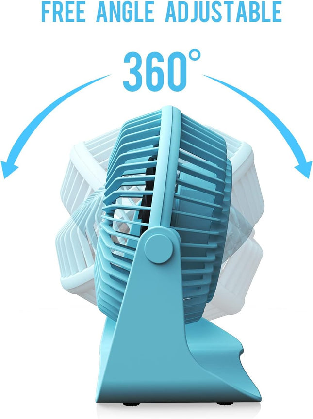 Honyin Small Usb Desk Fan, 3 Speeds Desktop Table Cooling Fan, 360° Rotatable, Strong Wind, Quiet Personal Little Fan Powered