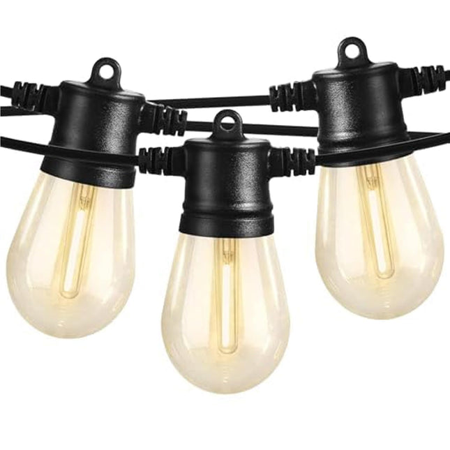 SUNTHIN Outdoor String Lights, 48FT Patio Lights with 16 LED Shatterproof Bulbs for Outside, Backyard, Deck, Porch, Garden, Bistro, Cafe, Party