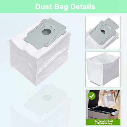 Parts For Irobot Roomba I3 I3+ I7 I7+ I4 I4+ I5 I5+ J5 J5+J7 I2 I6 I6+I8 I8+Plus E5 E6 E7 I & E &J Series Vacuum Cleaner,2 Set Rubber Brushes,8 Filters,8 Side Brushes,6 Roomba Vacuum Bags