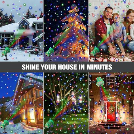 Treela Christmas Projector Lights Outdoor Starry Waterproof Projection Light with Remote Control LED Outdoor Light Projector Landscape Spotlights for Xmas Yard Party(Cross Light,Red, Green, Blue)