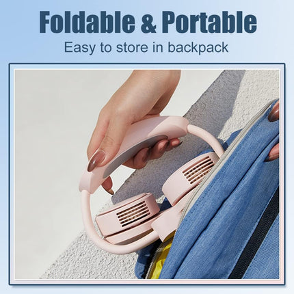 Foldable Hanging Neck Fan With Semiconductor Cooling Plate, 3S Fast Cooling Neck Cooler Warmer 360° Rotatable Bladeless Air