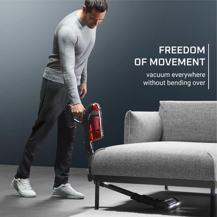 Rowenta, Cordless Vacuum Cleaner, Xforce Flex 12.60 Vacuum, 30.4 Oz Xl Dust Container, Flex Technology, Automatic Floor Detection, 45Min Run Time, 3Hr Charging Time, For Pet, 150 Air Watts, Red