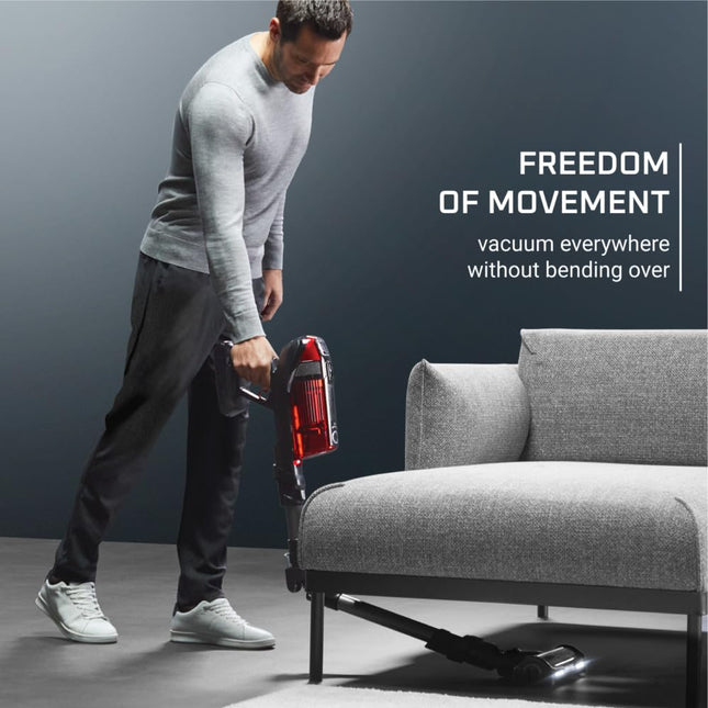 Rowenta, Cordless Vacuum Cleaner, Xforce Flex 12.60 Vacuum, 30.4 Oz Xl Dust Container, Flex Technology, Automatic Floor Detection, 45Min Run Time, 3Hr Charging Time, For Pet, 150 Air Watts, Red