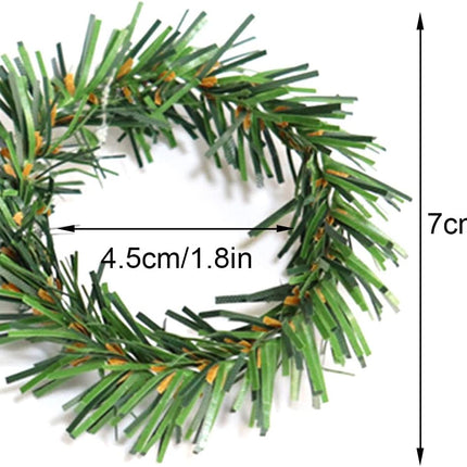 24PCS Pine Needle Wreath Napkin Rings,Christmas Green Napkin Ring Candle Ring,Mini Christmas Wreath for Pillar Candle Christmas Holiday Table Decoration