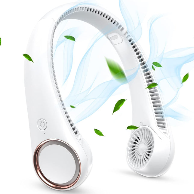 Neck Fan Portable Rechargeable, Personal Cooling Wearable Fan, HandsFree Bladeless Fan, 78 Air Outlets, Low Noise, 3Speed Adjust