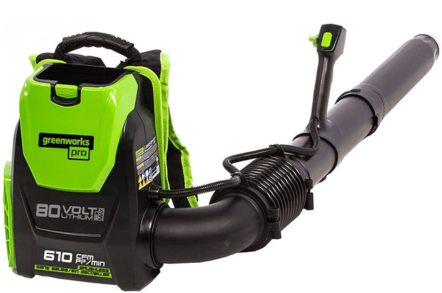 Greenworks Pro 80V (180 MPH / 610 CFM) Brushless Cordless Backpack Leaf Blower, Tool Only BPB80L00 & Greenworks PRO 80V Rapid Charger (Genuine Greenworks Charger)