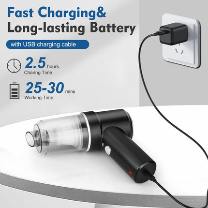 Wireless Handheld Car Vacuum Cleaner, 9000Pa Strong Suction, 2In1 Portable Mini Car Detailing Vacuum Cordless Rechargeable For Desk, Keyboard, Computer