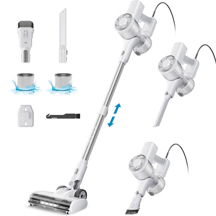 Fabuletta 23Ft Corded Stick Vacuum, 600W Power Stick Vacuum Corded With Telescopic Alloy Tube, 6 In 1 Ultra Light Corded Vacuum Cleaner Converts To A Hand Vacuum, Great For Pet Hair & Hard Floor
