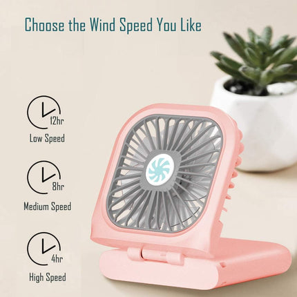 Mini Portable And Foldable Usb Rechargeable Fan With Power Bank, Handheld/Hanging Neck/Desk MultiPurpose Natural Wind Electric